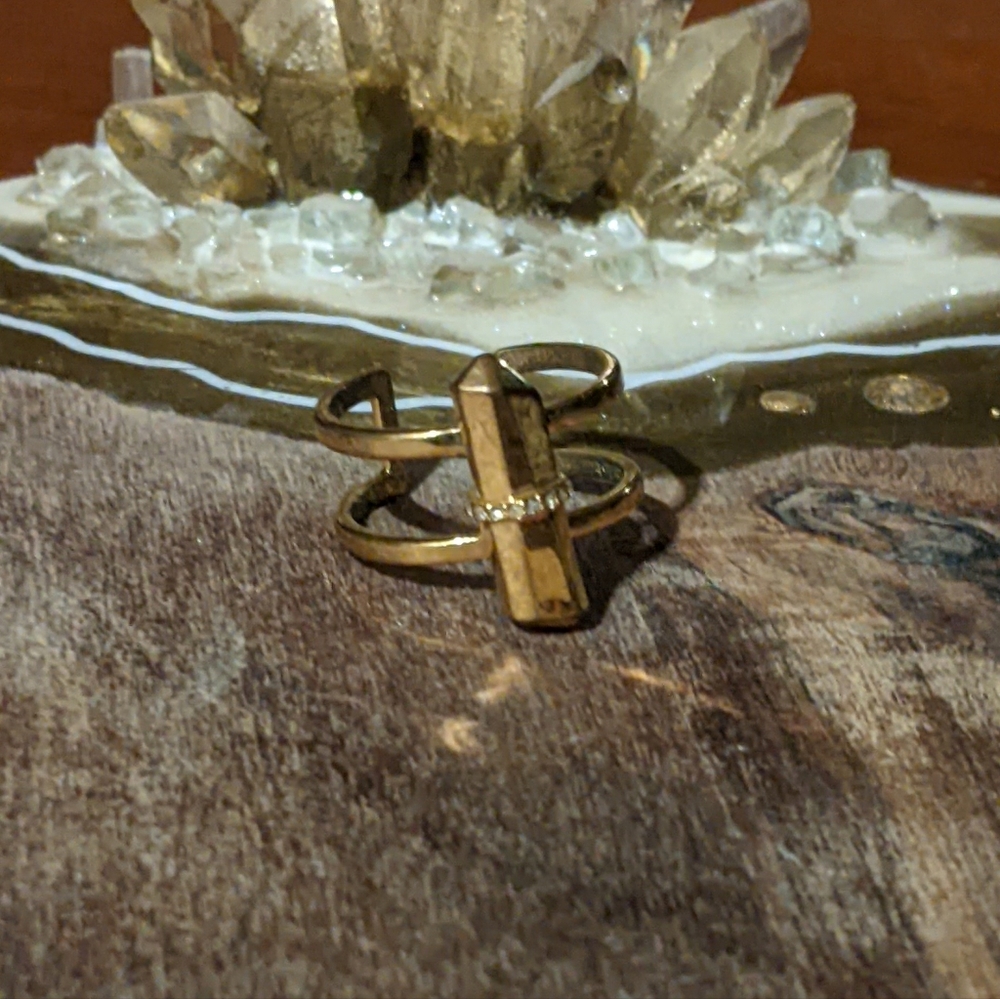 Gold Cross Adjustable Ring